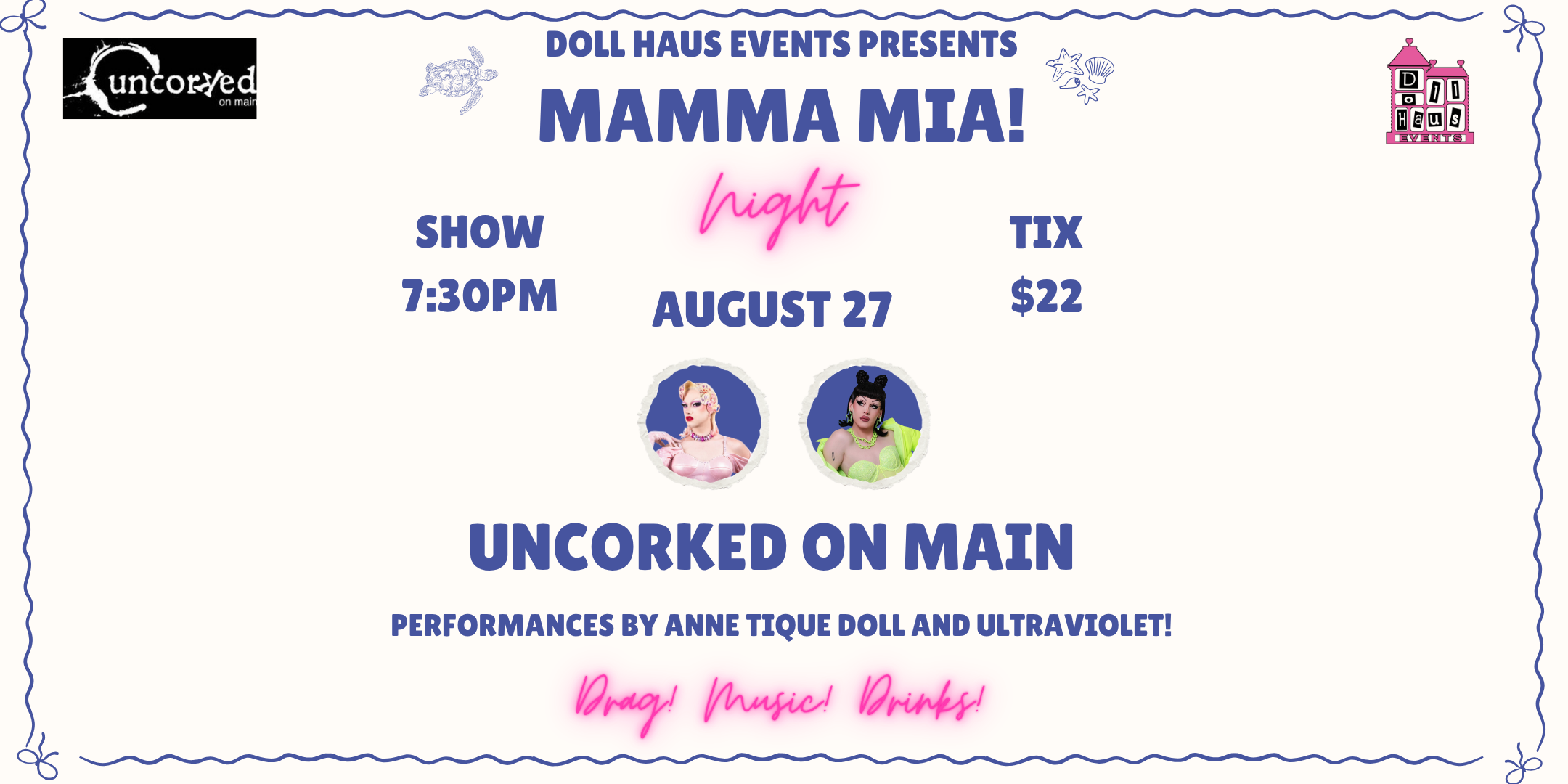 ABBA NIGHT AT UNCORKED! HOSTED BY ANNE AND VIOLET!