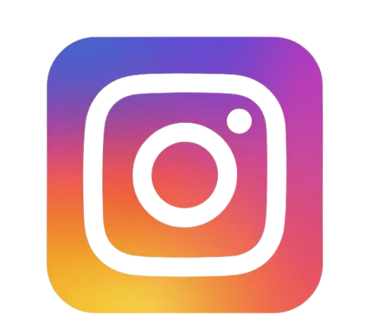 Colorful Instagram logo with a gradient background of purple, pink, orange, and yellow.
