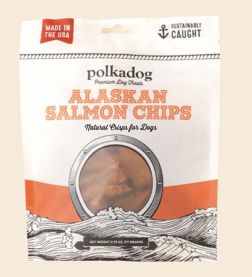 POLKA DOG BAKERY DOG SALMON CHIPS POUCH 2.75OZ