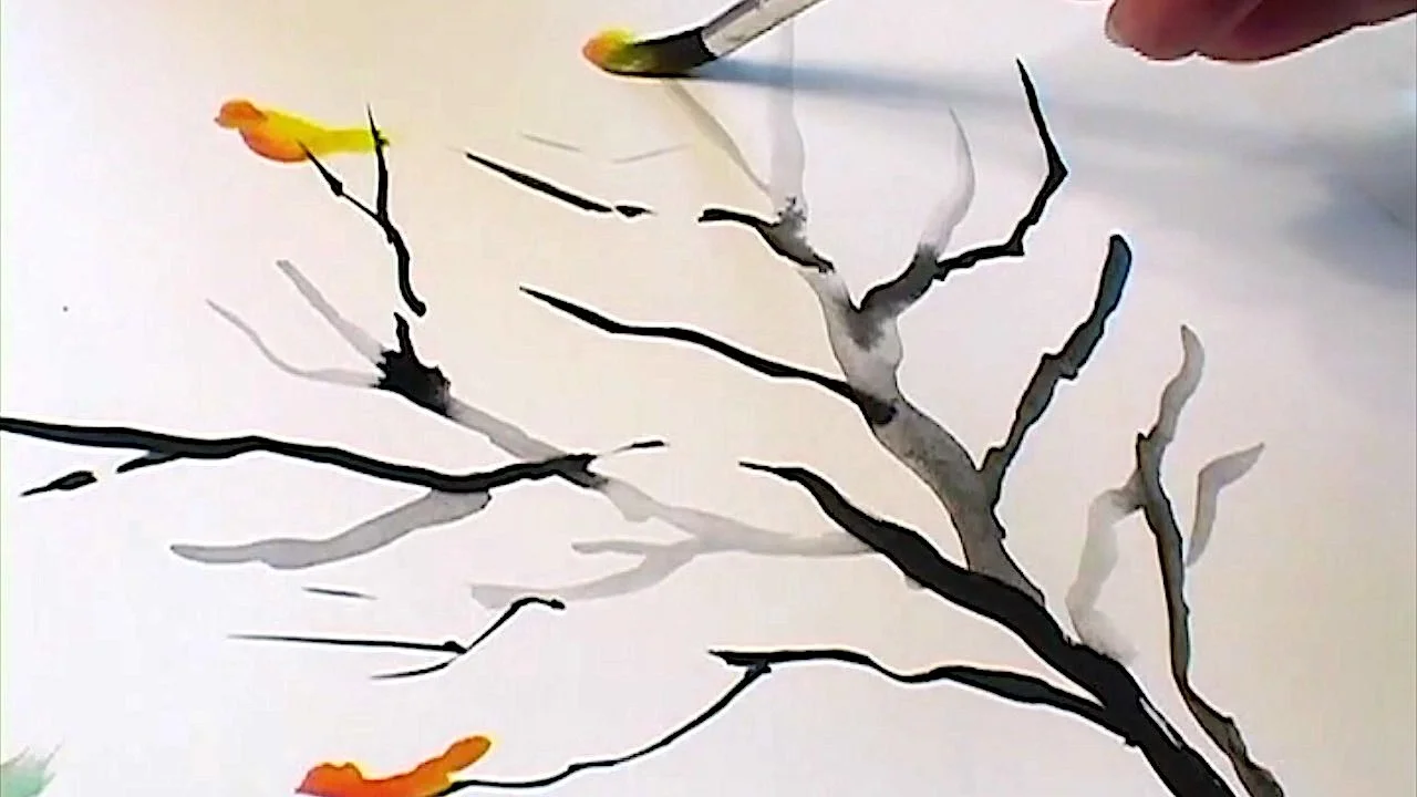 Use simple techniques from ancient Chinese ink painting for dramatic and pleasing effects.