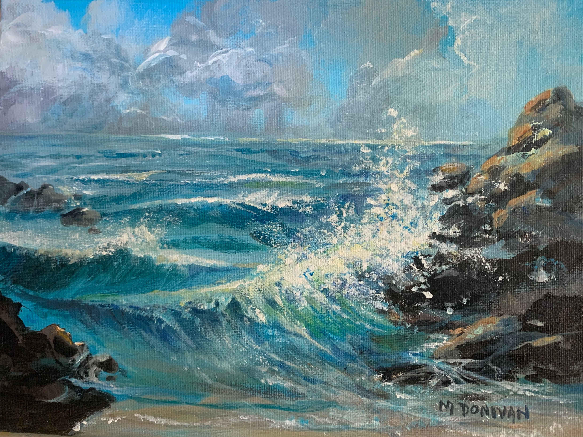 Passing Storm - 9" x 12" original acrylic painting on canvas