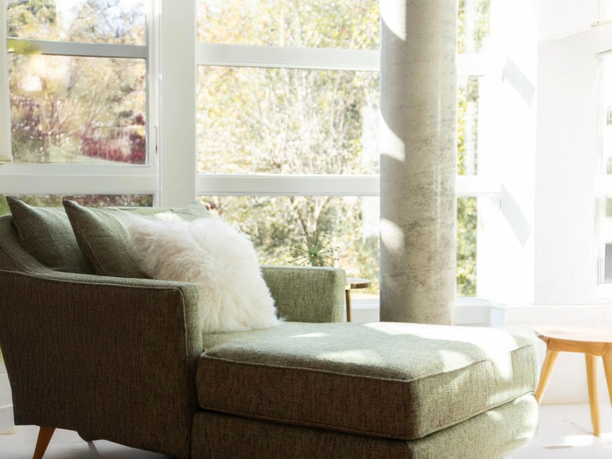 Furnished meditation pavilion interior at CCA Caring Cabin Oregon Coast by Design With Refinement
