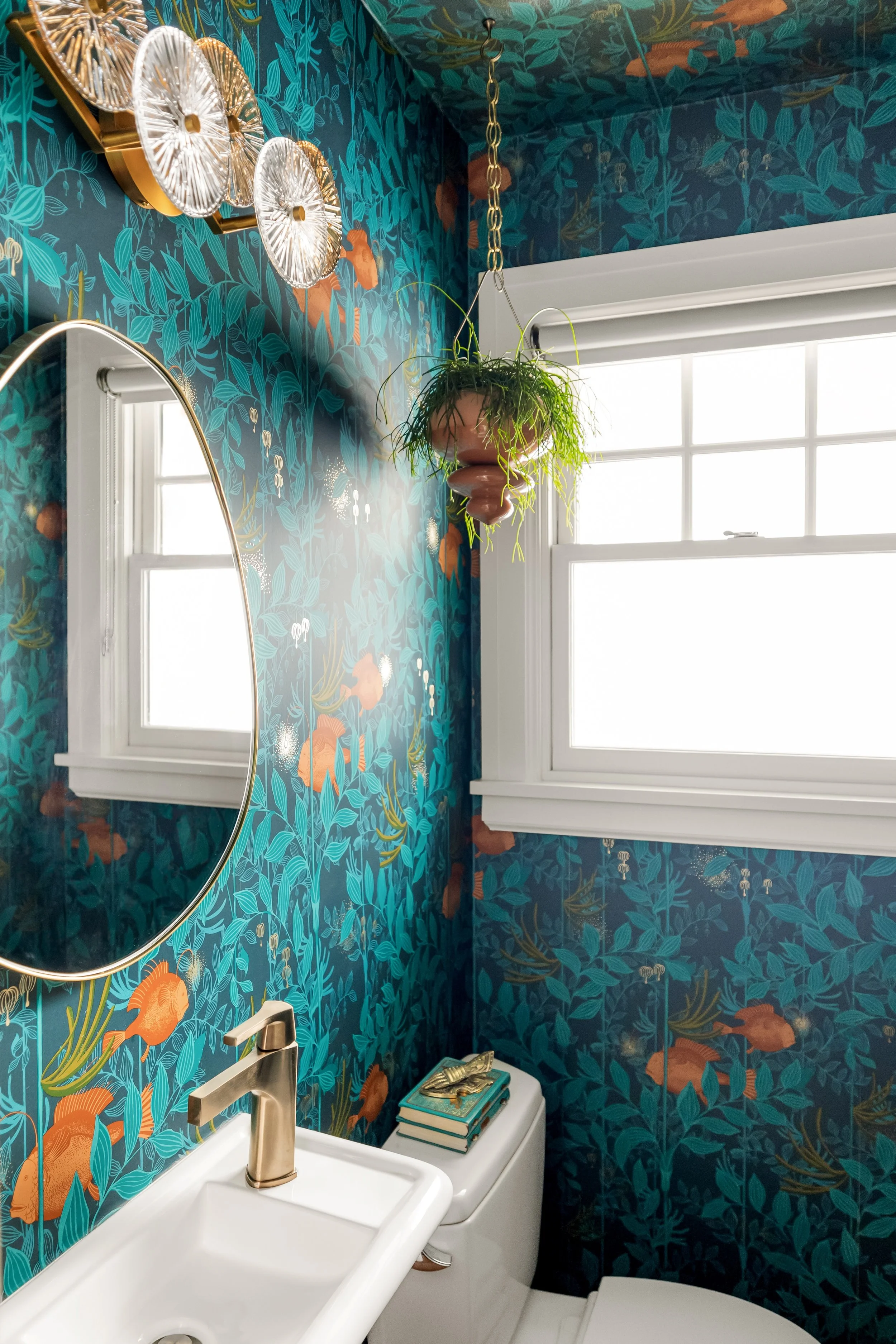 Portland interior designer in Alameda jewel-box powder room by Design With Refinement