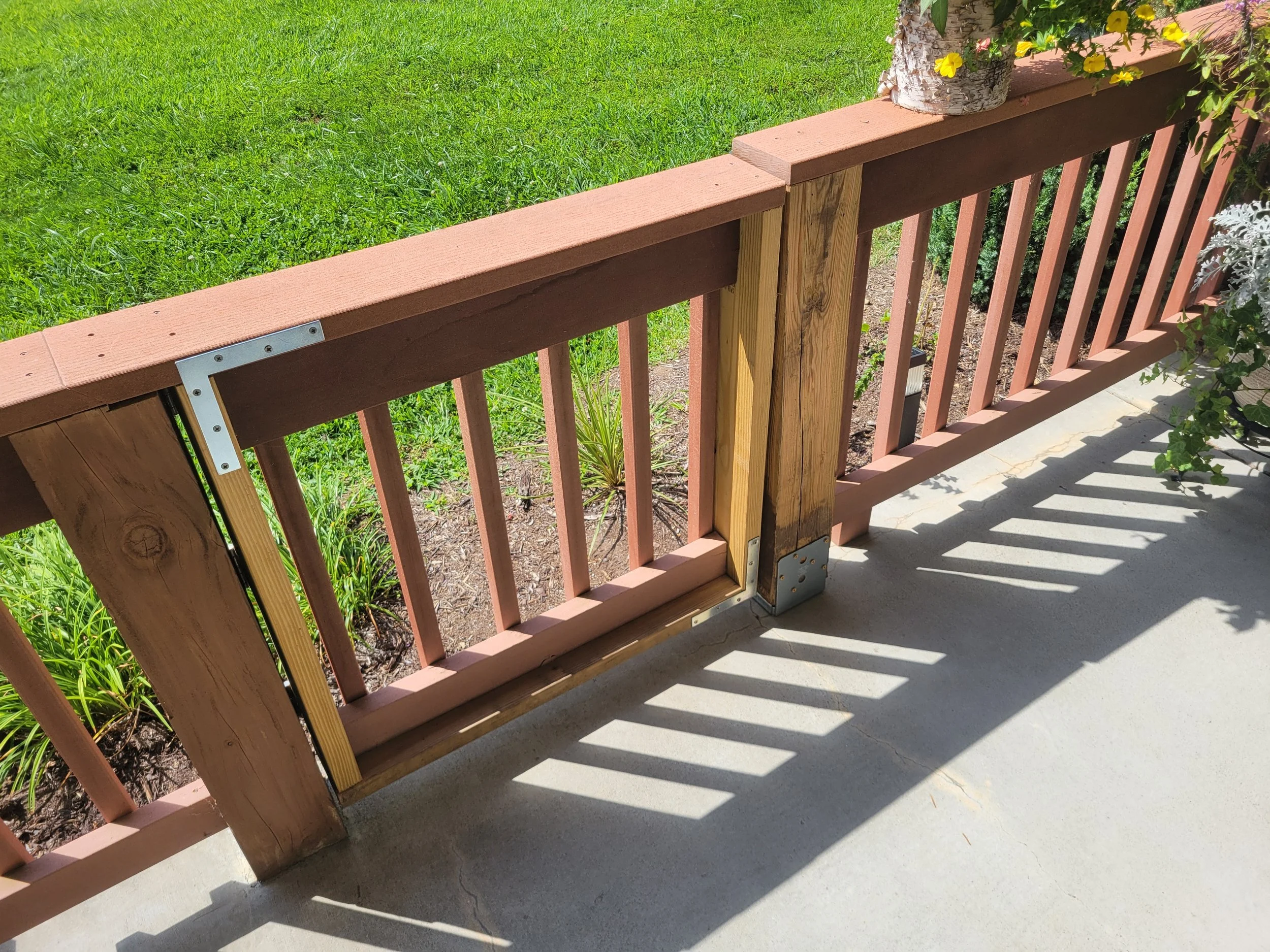 The homeowners wanted their gate adjusted so it no longer bumped the opposite post when opening and closing.