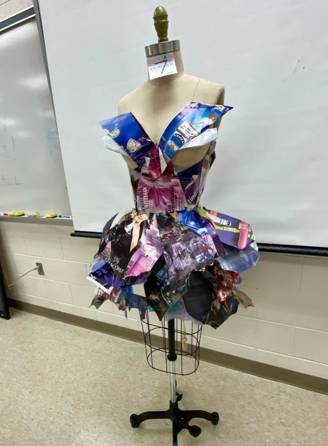 This dress was created from old fashion magazines for a group project in my Fashion Careers Academy class, where we were asked to design a garment of our choice.