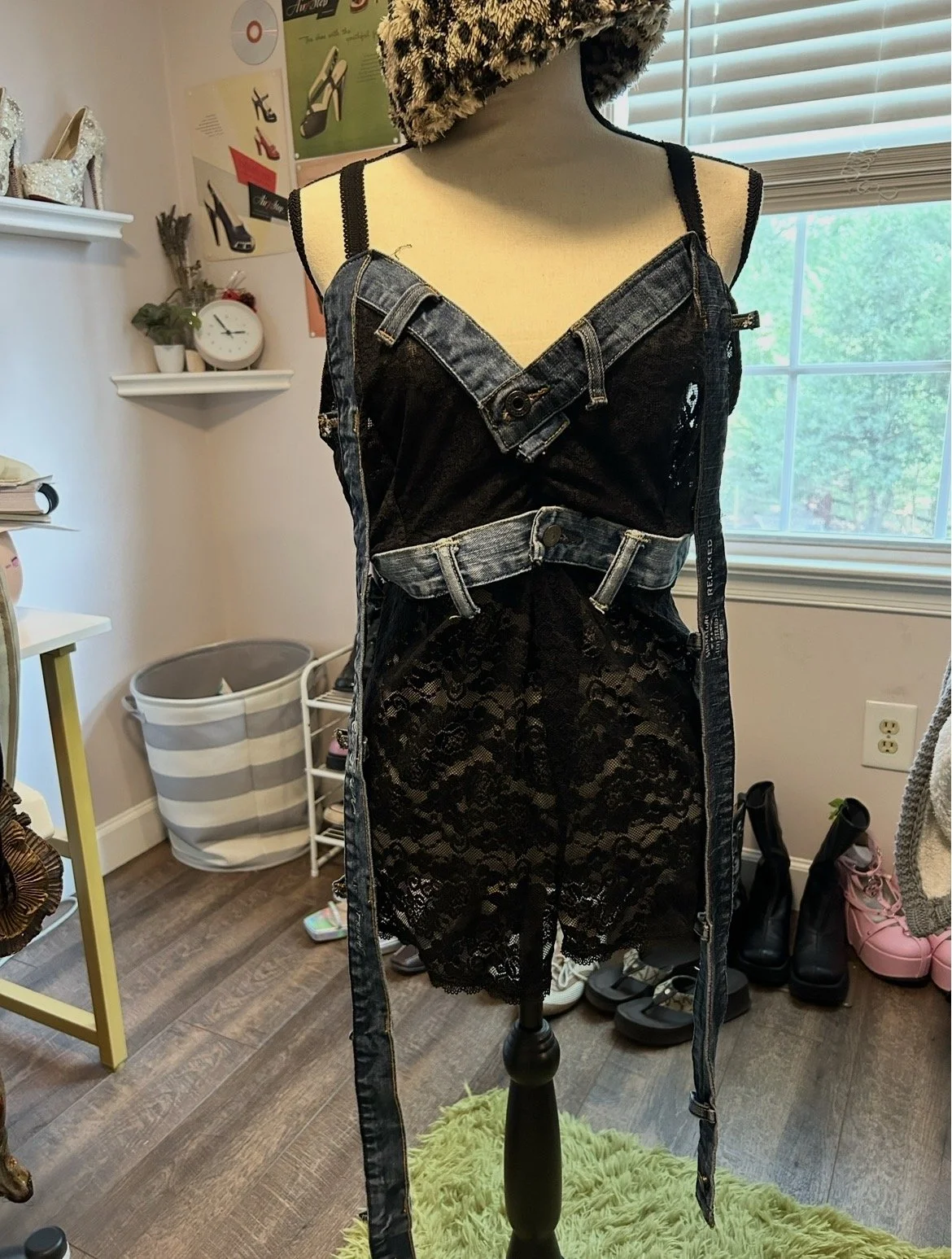 This piece was part of my final runway look for my Fashion Careers Academy class, made entirely from thrifted materials.