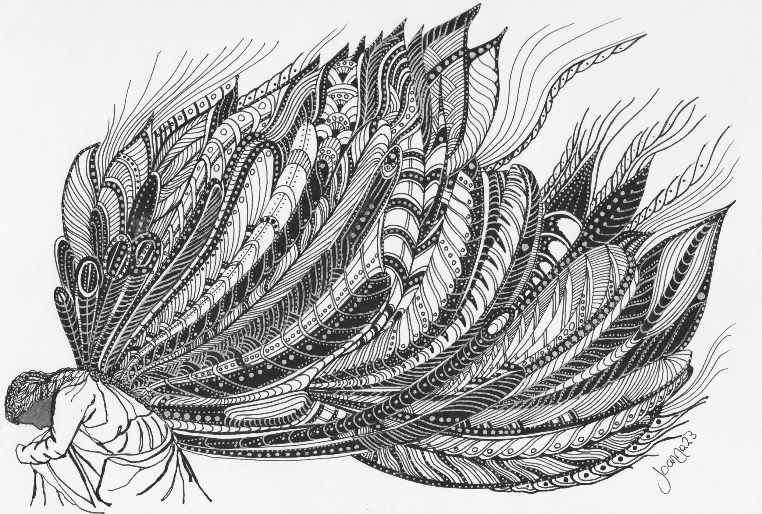 Gabriel (black pen & ink)