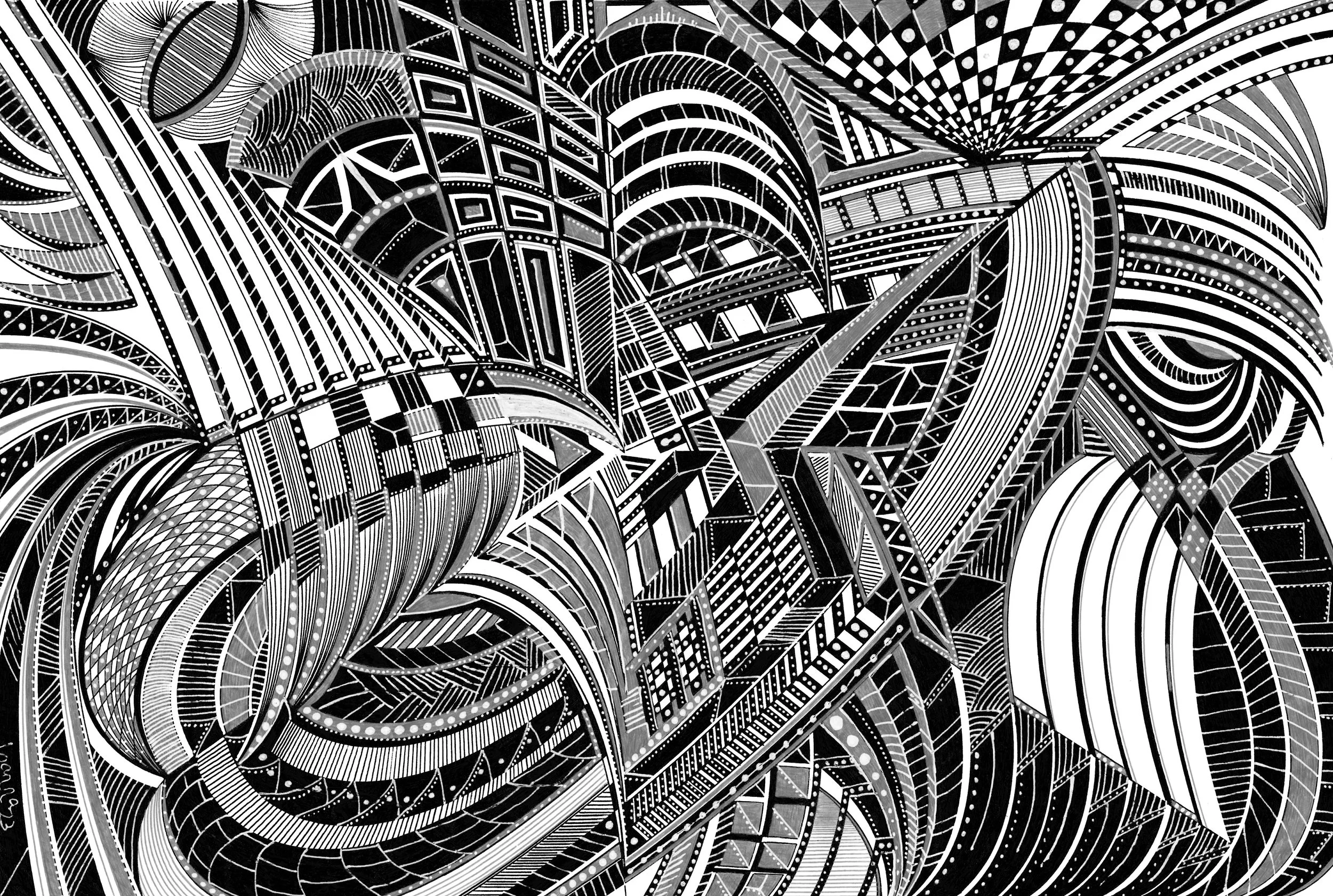 Interlude (black pen & ink)