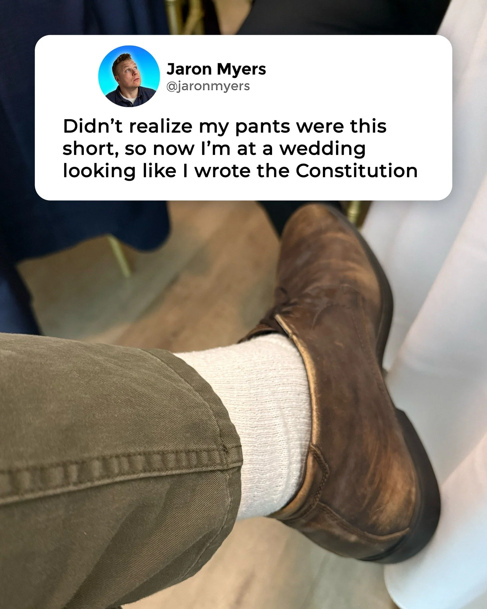 I didn't have any other socks in my suitcase so now I'm rockin the Alexander Hamilton