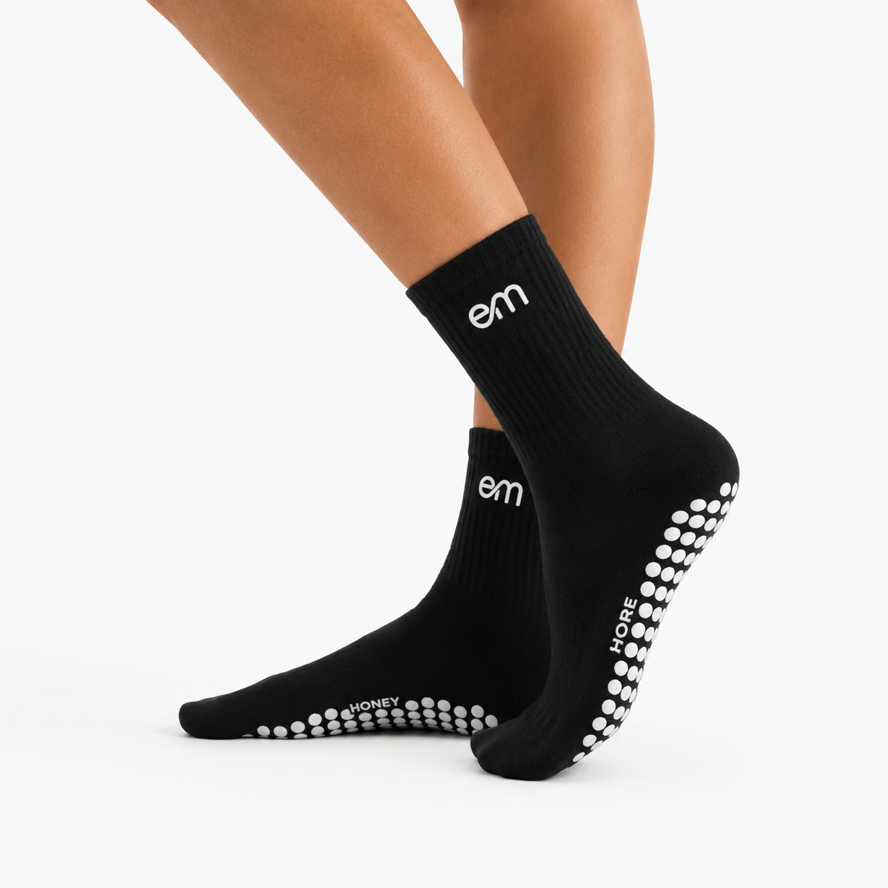 Black & White Empower Grip Socks