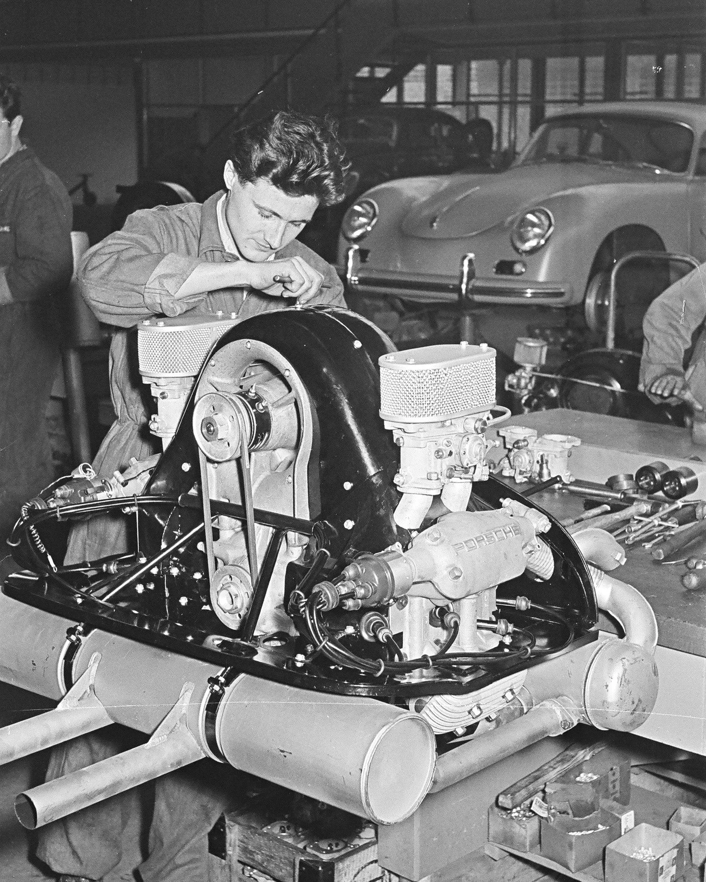 It's Way Back Wednesday!
We're dipping into the extensive R&amp;T image archive and sharing some of the treasures we've uncovered.

Today's feature:
Inside Race Department at Porsche KG
📸: Kurt W&ouml;rner
🗓️: 1955

&bull;&bull;&bull;
#waybackwedne