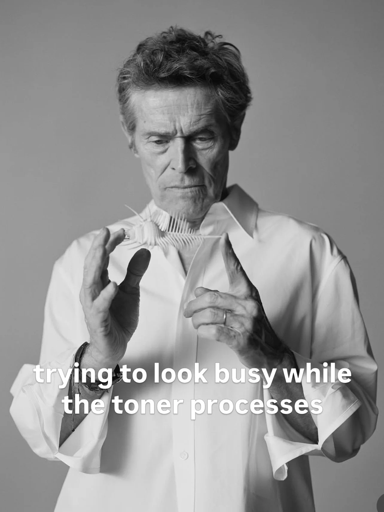 new Willem Dafoe poses, new hair memes!!!!