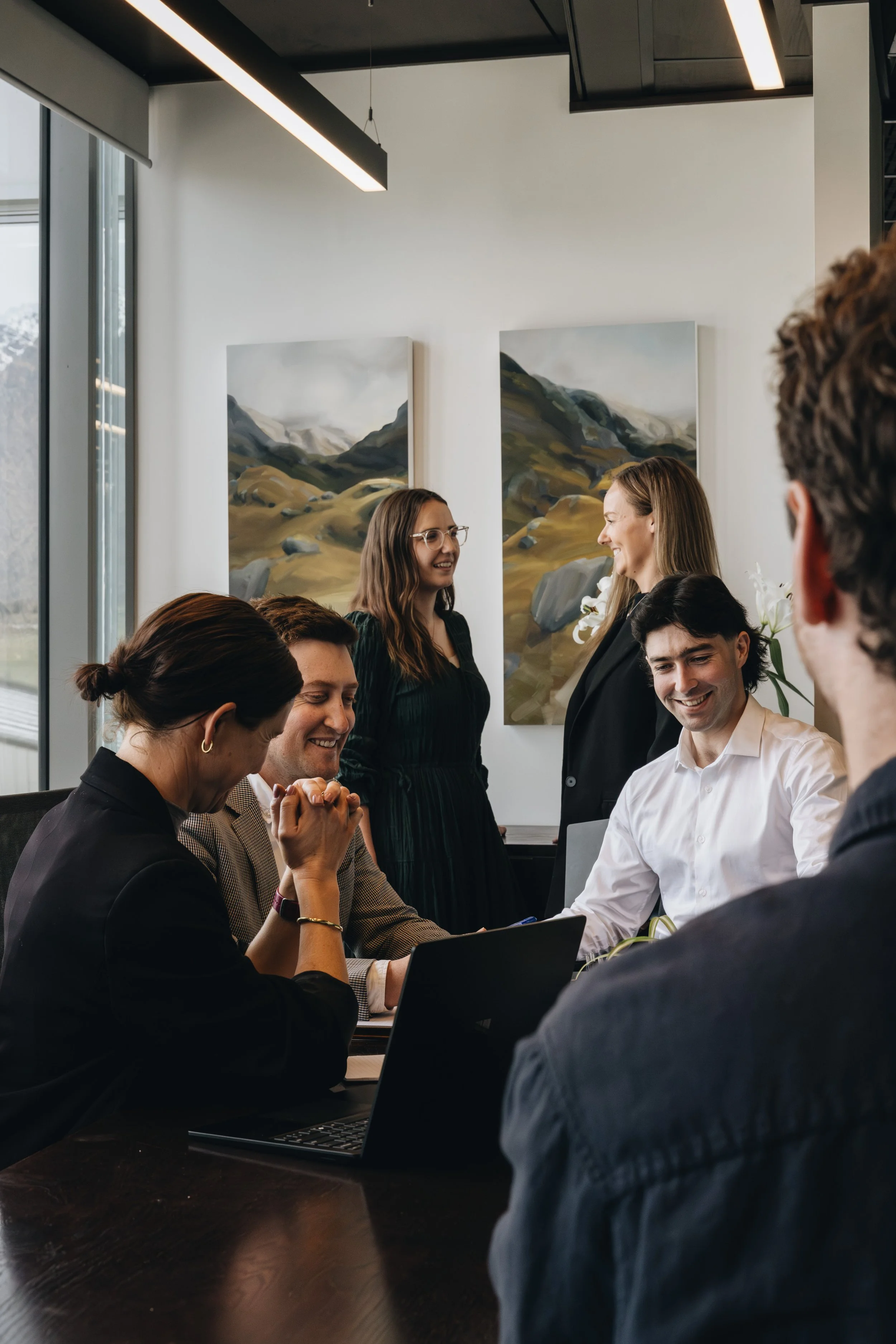 Staff meeting at law firm