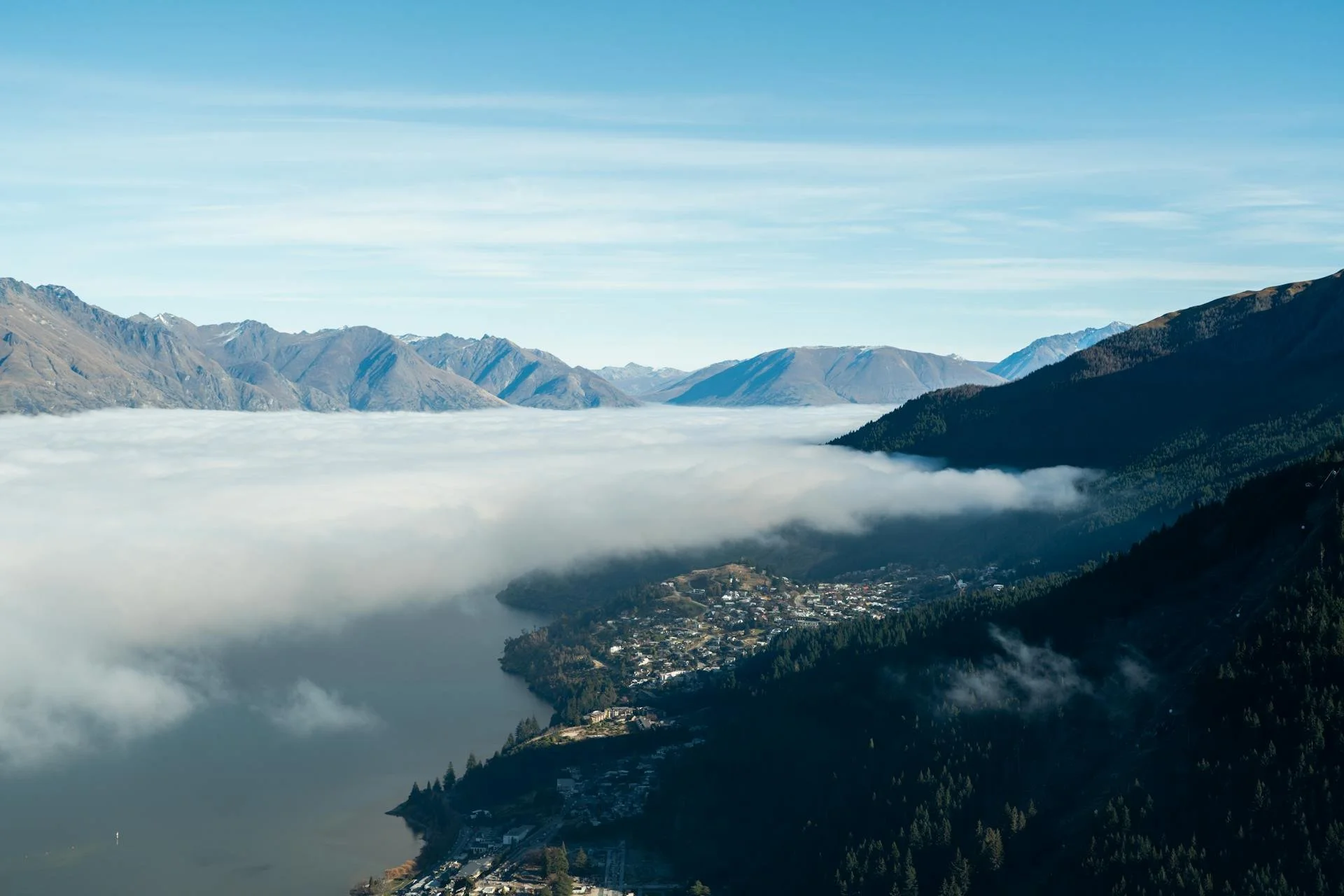 Mountains and clouds over Queenstown