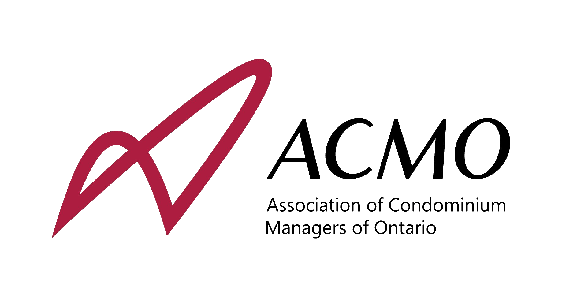 Logo of the Association of Cordon-uration Managers of Ontario, featuring a stylized maroon check mark and the organization's name in black text.