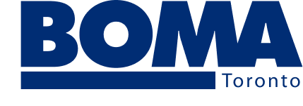 Logo with large blue letters spelling 'BOMA' and 'Toronto' underneath