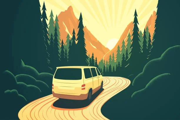 van in trees and mountain.jpg