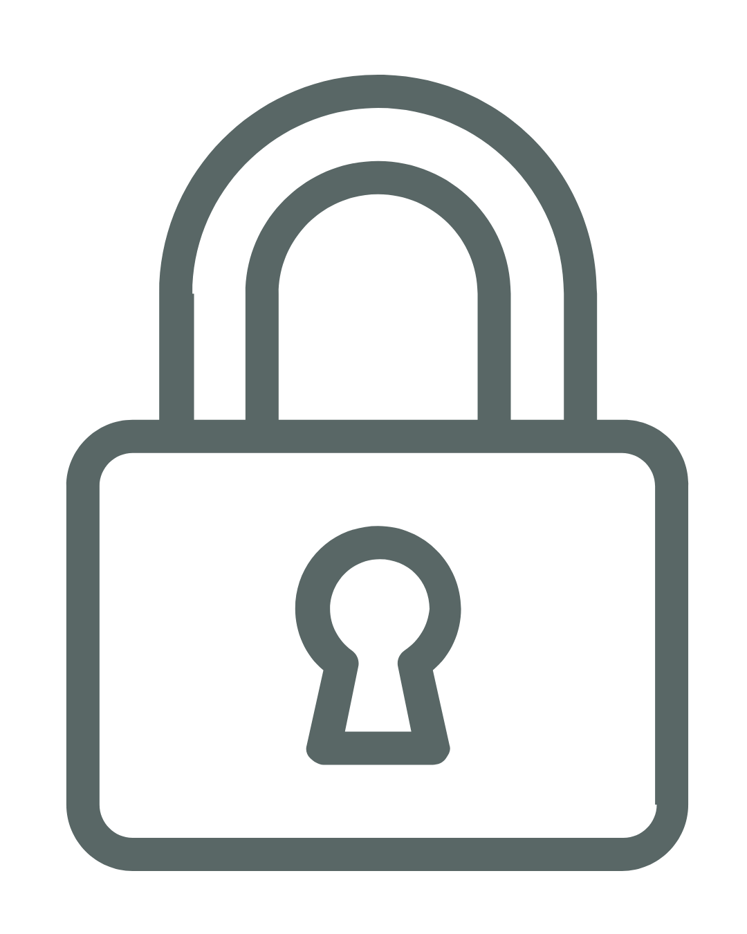 Gray outline of a padlock