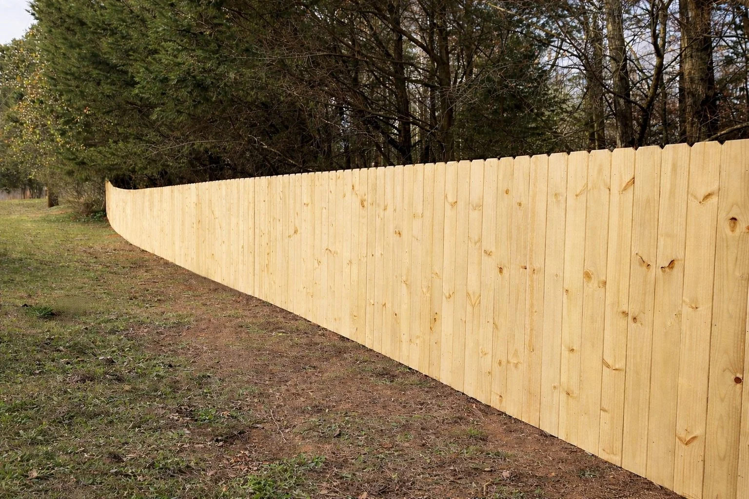 Wood privacy fence built by Clemente Industries in Lawrenceville, Ga