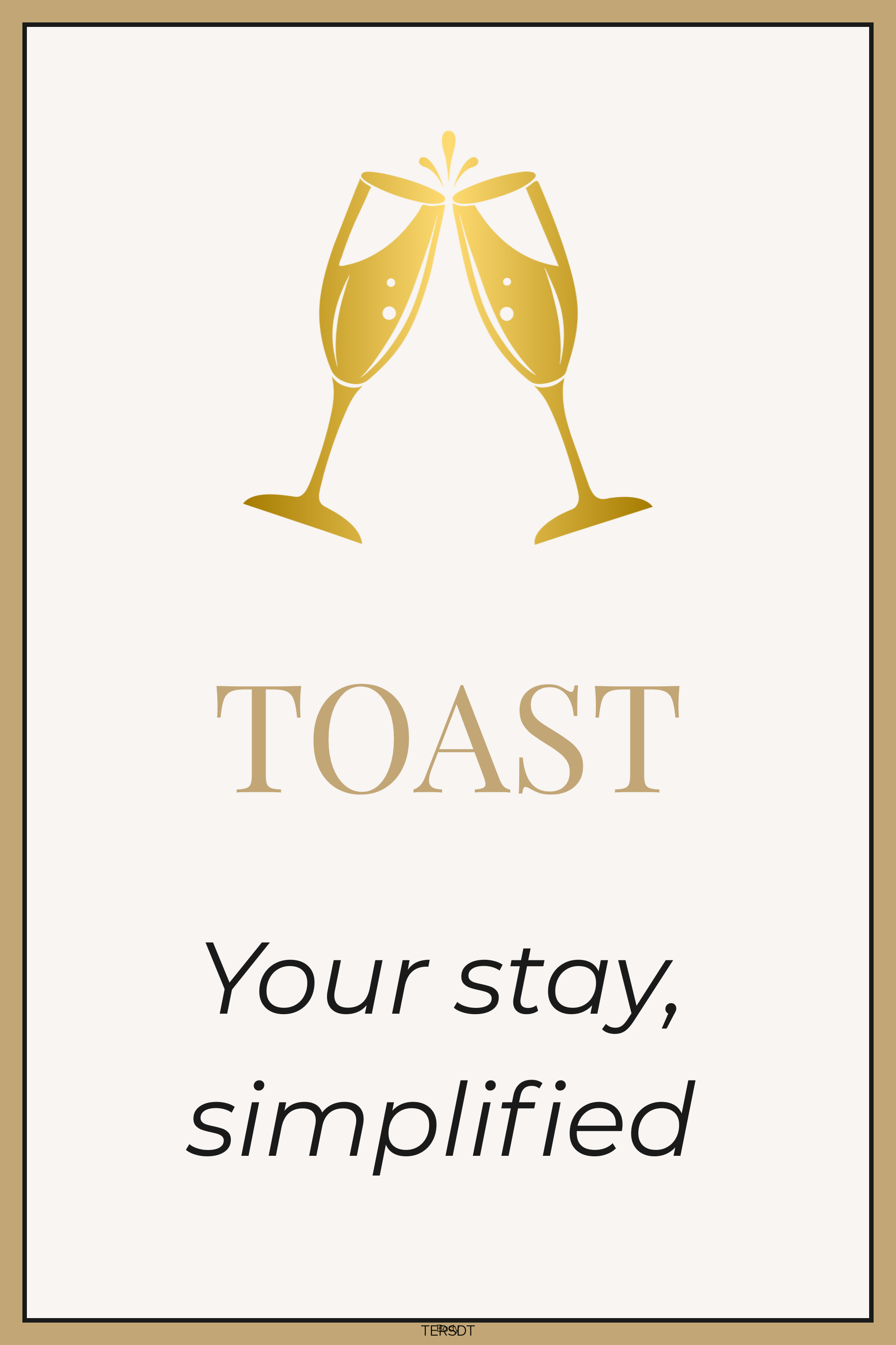Toast tier service card showing champagne glasses icon for curated luxury hotel recommendations
