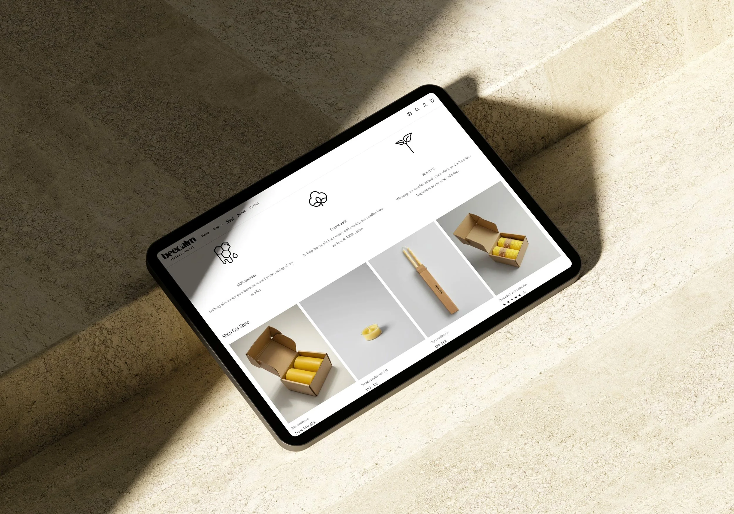 E-commerce website design for Beecalm by Brandseed studio.