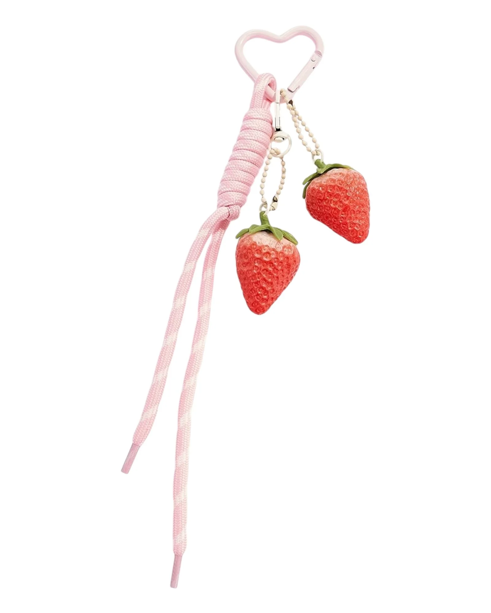 Pink Strawberry Charm and Keychain