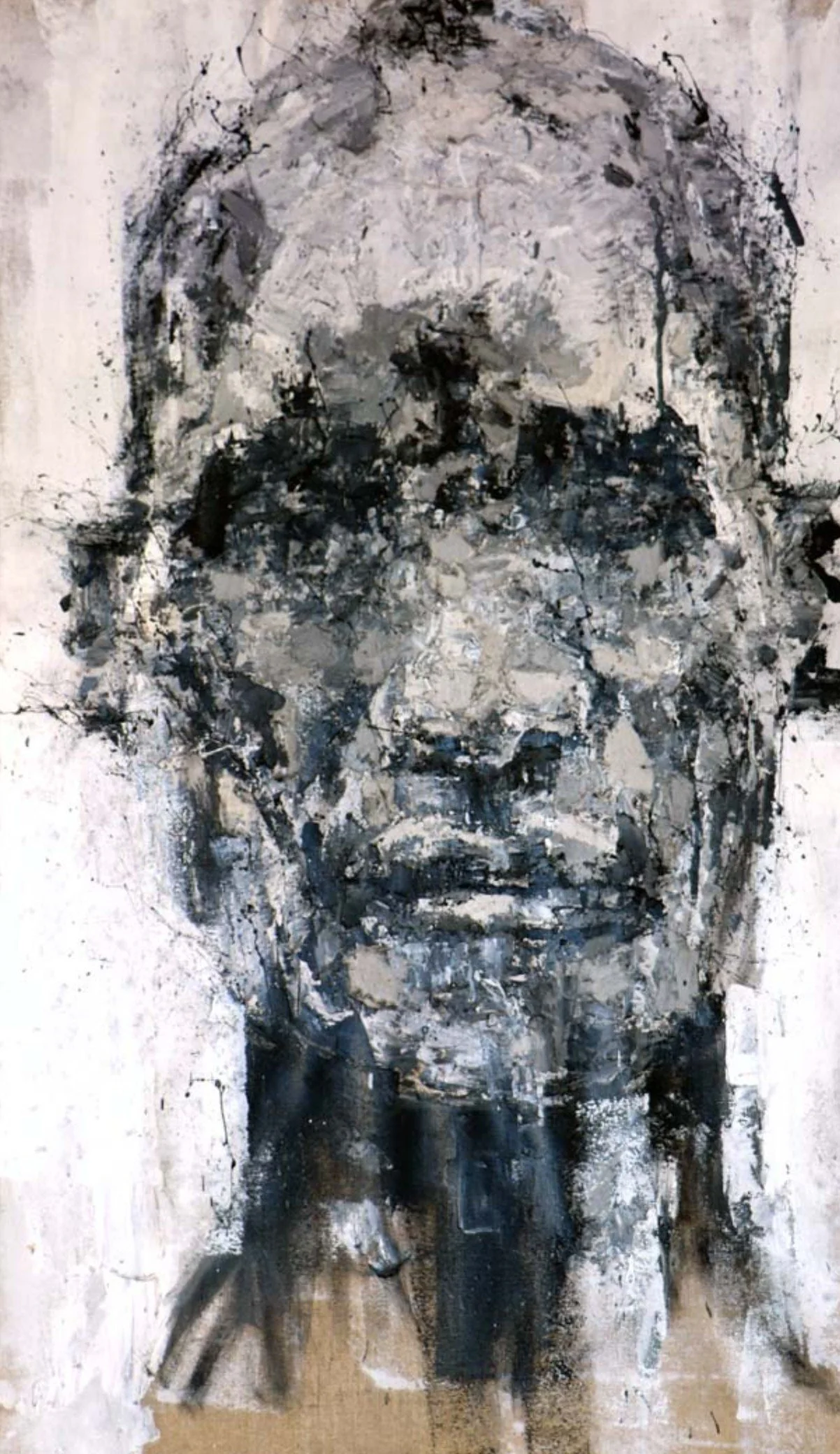 Ritorno alla vita - 2018 - Cementite, ossidi di ferro e segatura su tela. cm 104 x 70. Collezione privata
