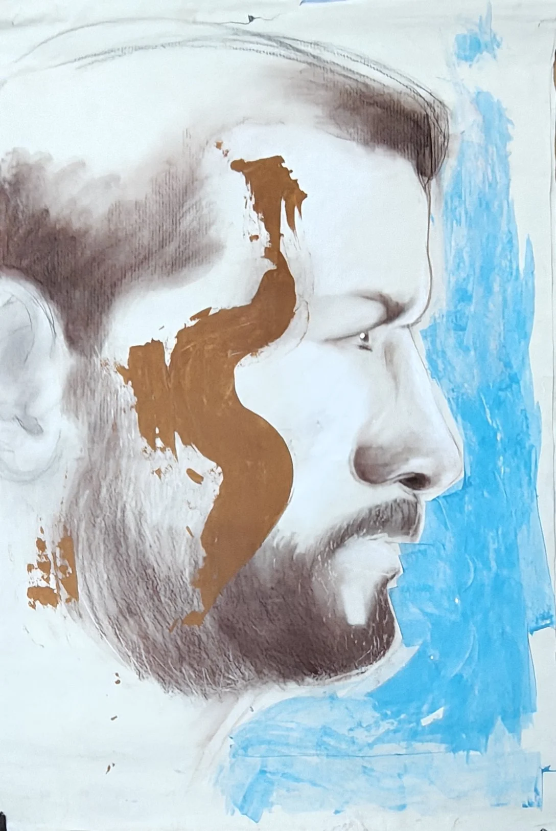 Samuele - 2010 - Seppia e acrilico su carta. cm 140 x 70 