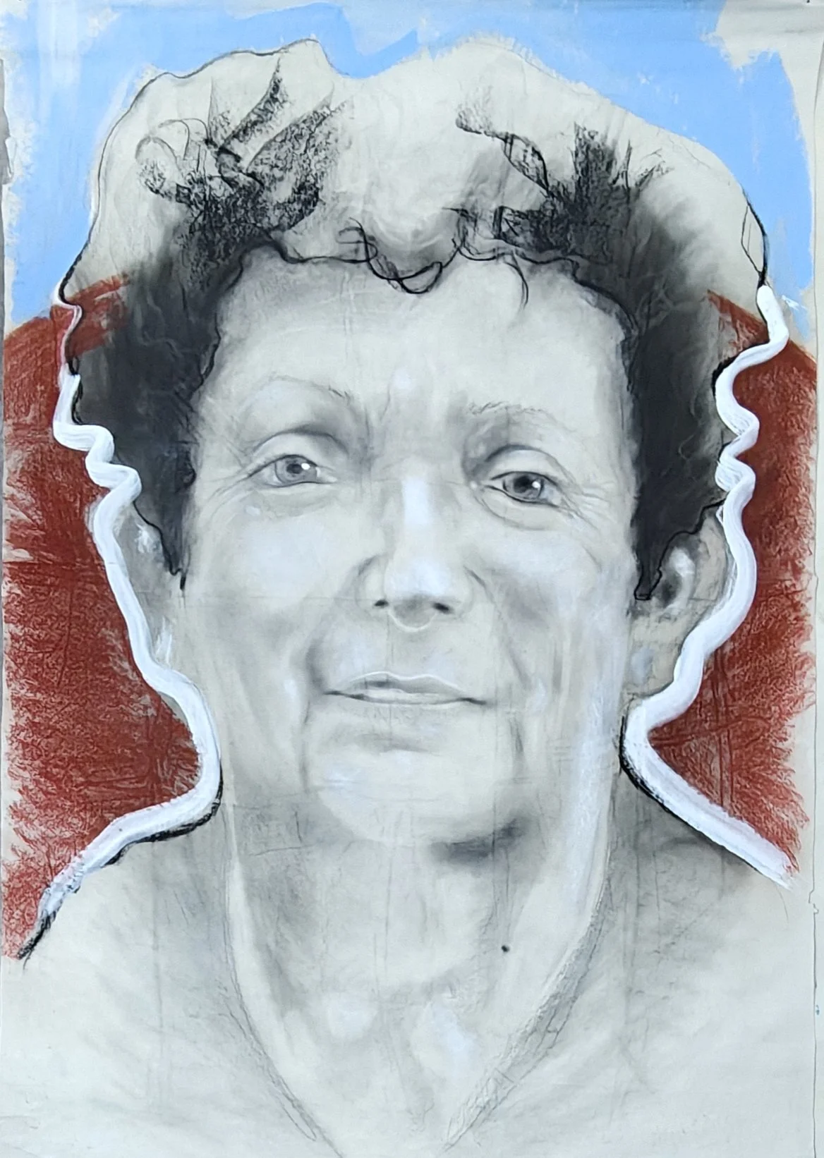 Lucia - 2010 - Fusaggine e acrilico su carta. cm 147 x 100.