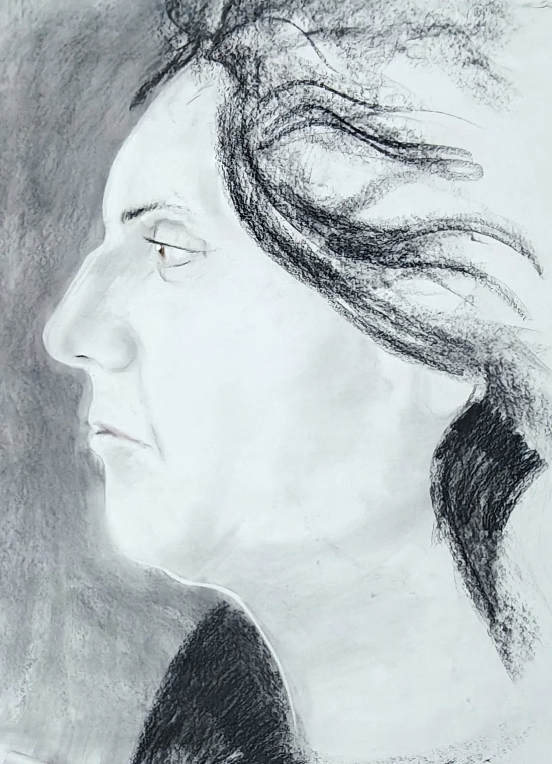 Antonella - 2010 - Fusaggine su carta. cm 147 x 100.