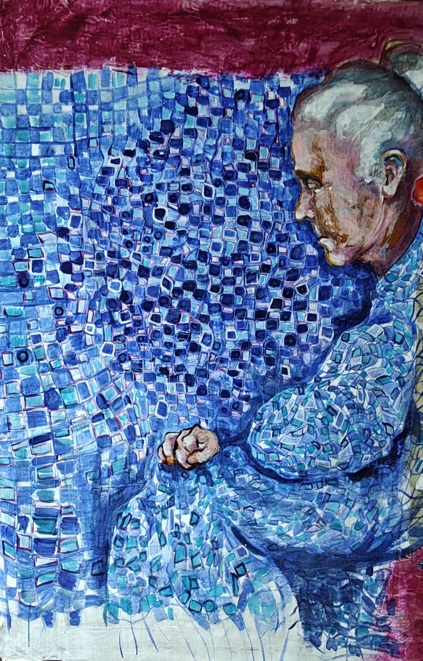 Litanie - 2016 - Acrilico su cartone. cm 175 x 75. 