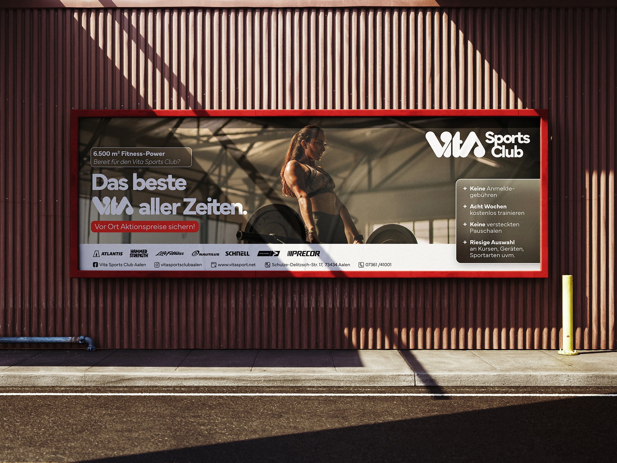 Eine Plakatreklame für den Vita Sports Club