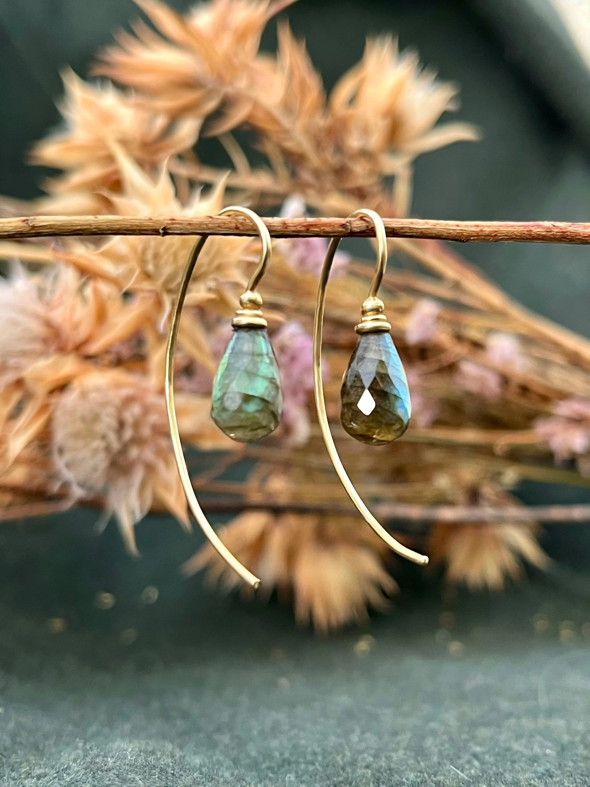 Ohrhänger, 750/- Gold, Labradorit