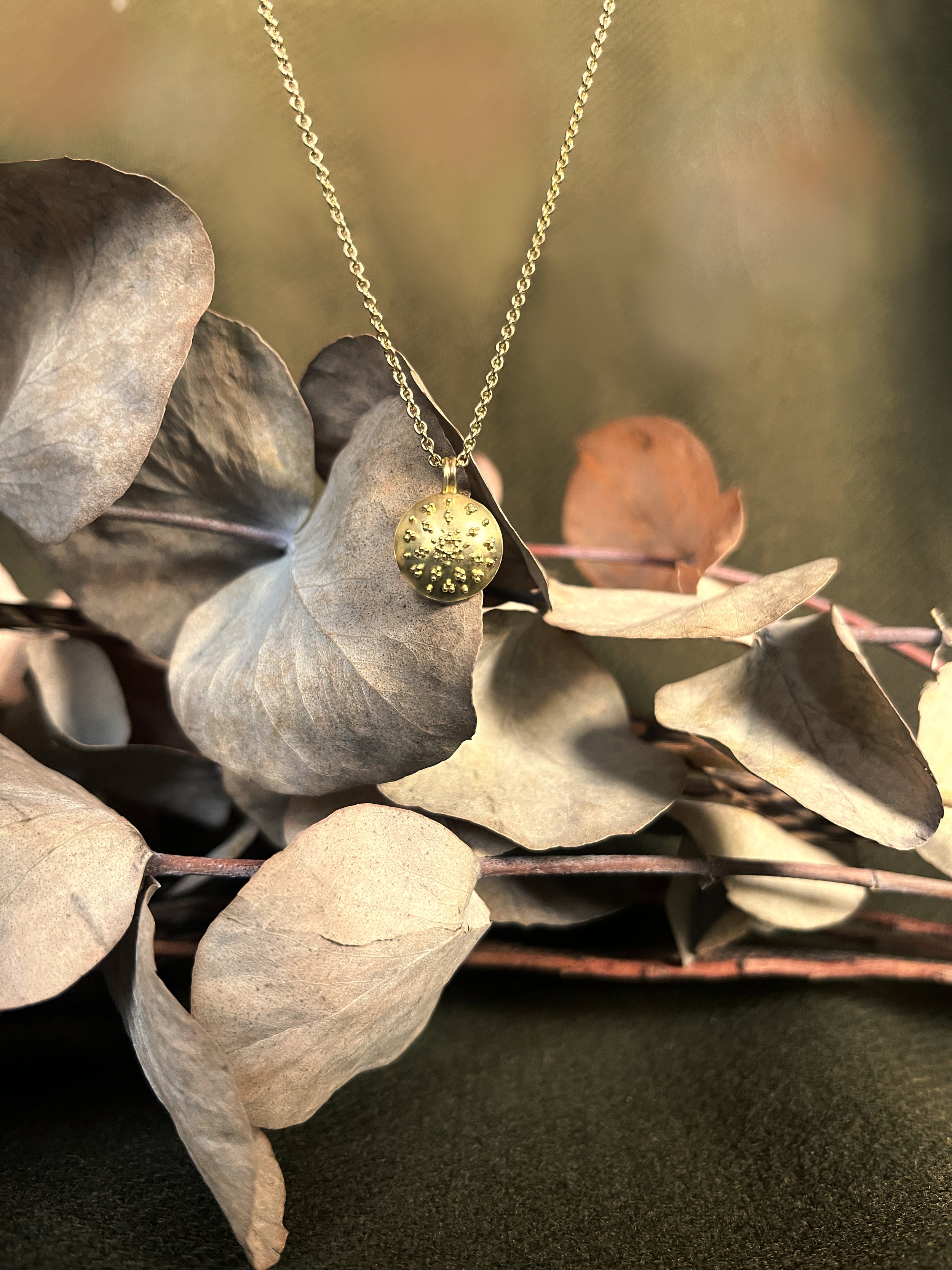 Kette 750/- Gelbgold, granuliert