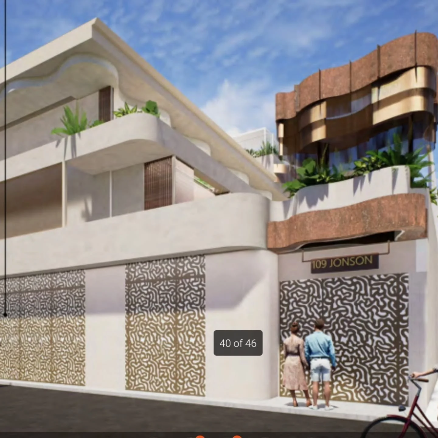 An alien space ship from Burleigh Heads has landed in the wrong location ... it's hovering hoping to add a third and fourth story making it a 15- 16 metre high building and another rooftop swimming pool.
Byron's building height is 11.5 metres.
DA 109