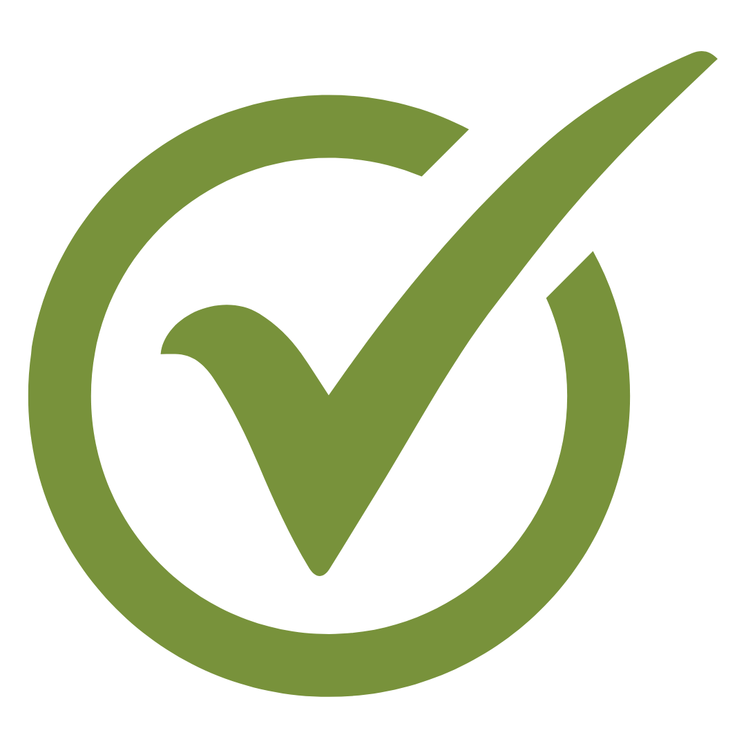Green check mark inside a circle, symbolizing approval or correctness.