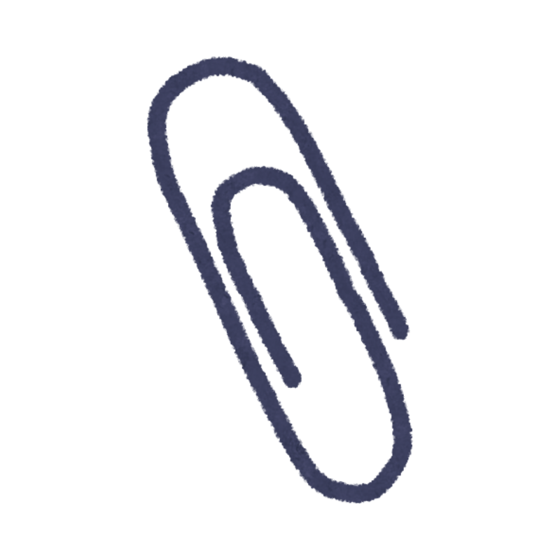 A large blue paperclip with a simple digital design on a black background.