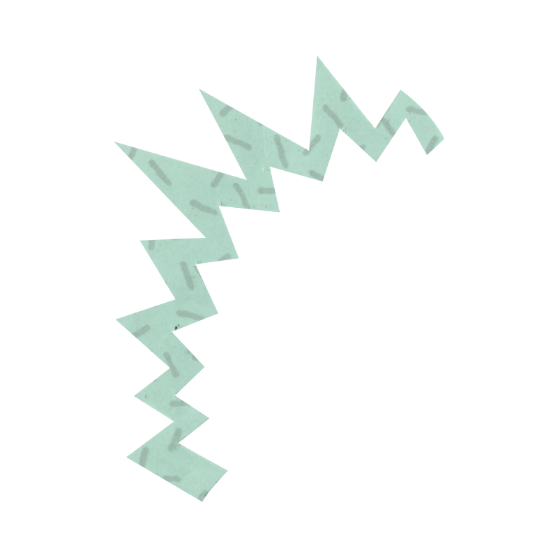 A digital graphic with jagged arrows pointing inward, overlaid on a blank green rectangle with textured background.