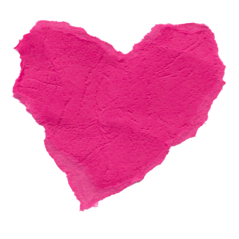 Pink heart-shaped cut out.
