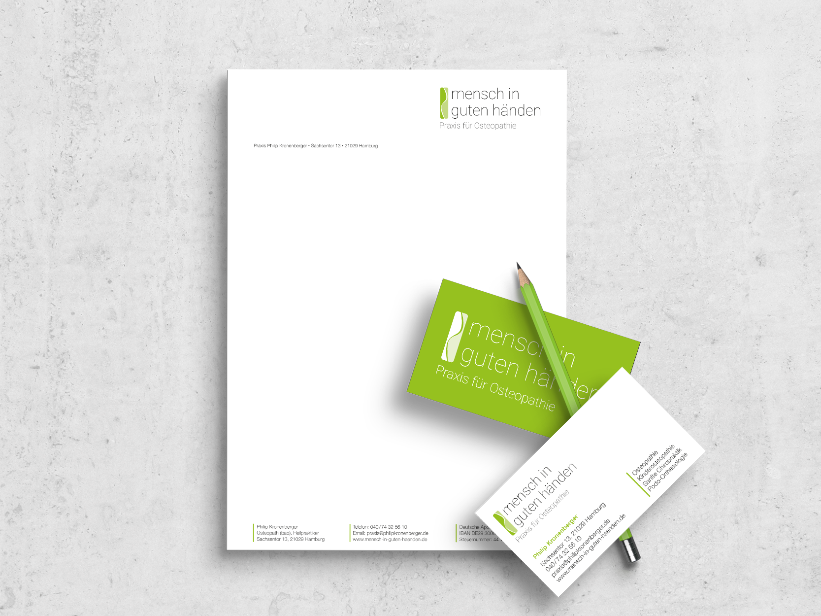 Geschäftsausstattung - Praxis für Osteopathie