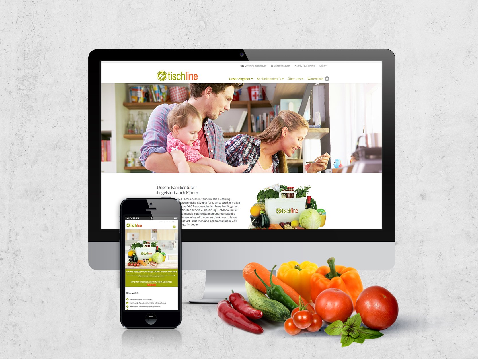 Tischline Screendesign