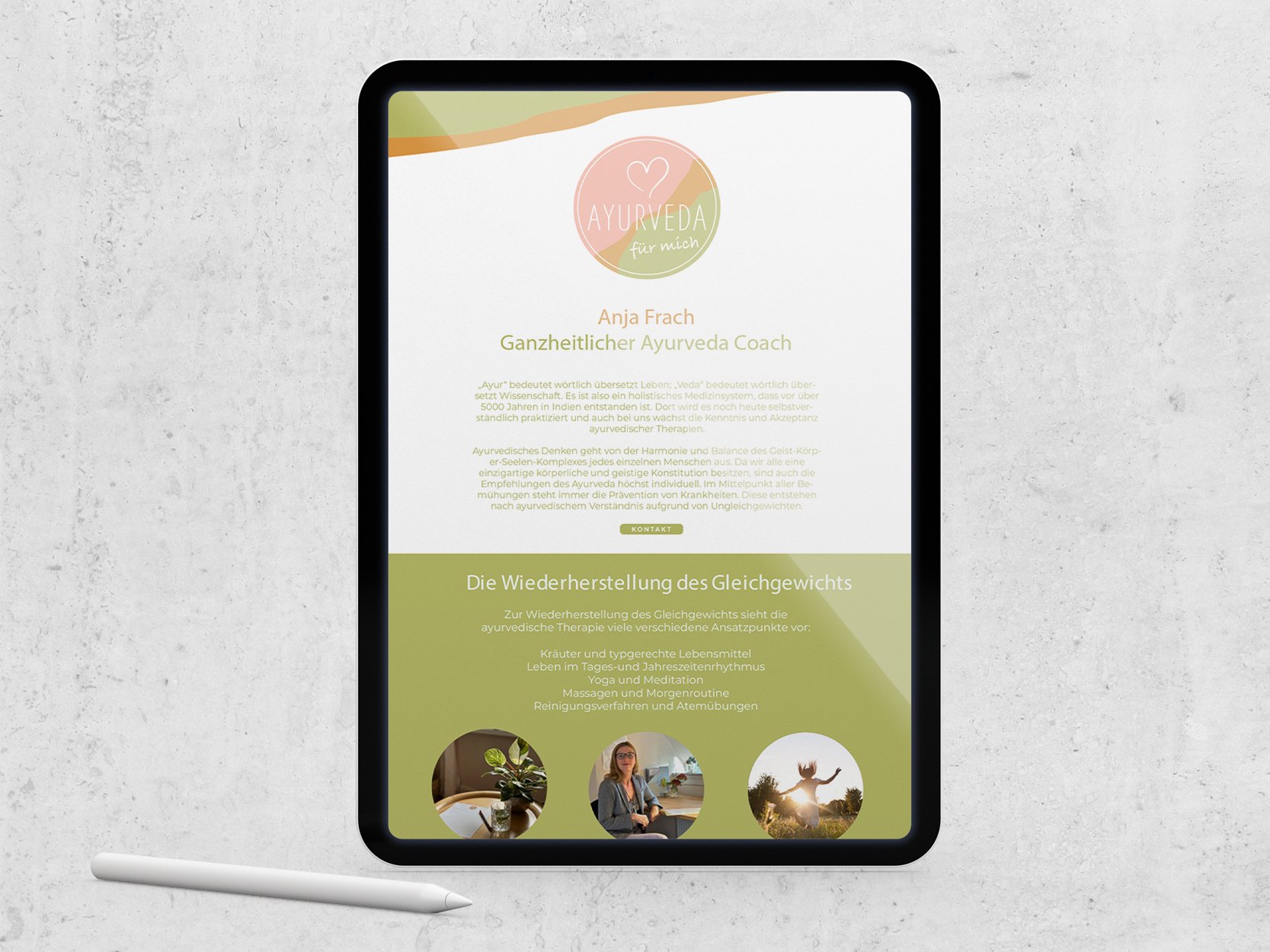 Screendesign Ayurveda Bergedorf