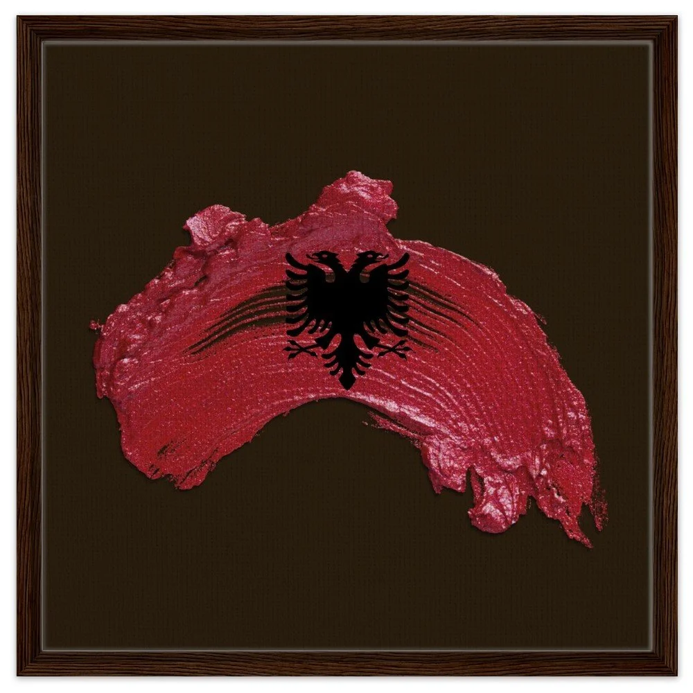 Albanian Flag Brush Stroke