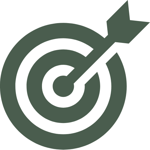 sage green coloured target with arrow hitting the centre