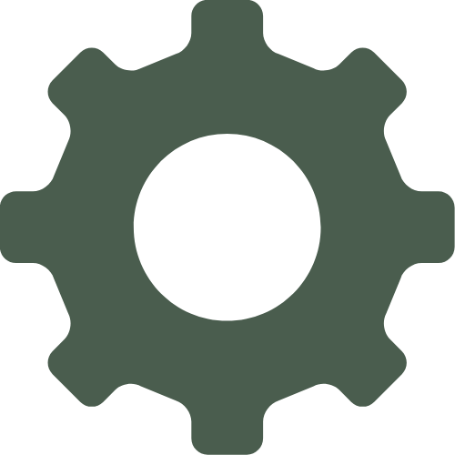 sage green coloured cog icon