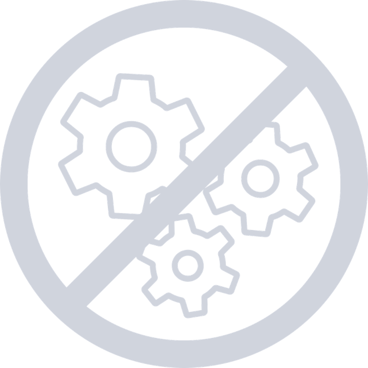 Icon of a circle with gears inside, crossed out to indicate no automation or no settings.