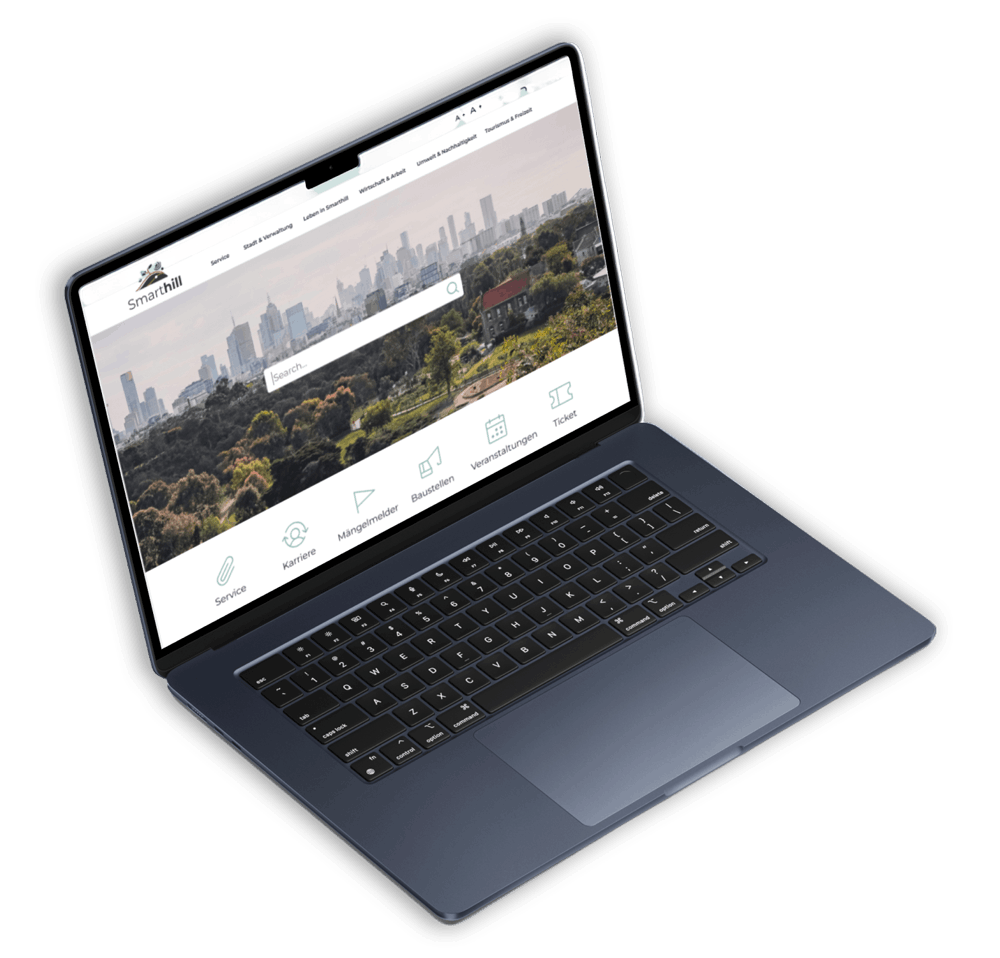 Laptop mit Smarthill Website