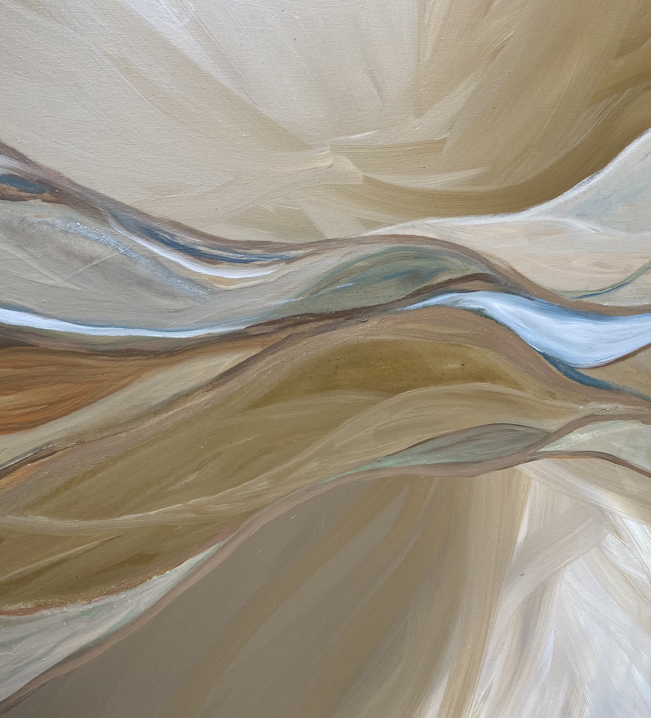Close-up of textured painted wooden surface with visible brush strokes and natural color variations.