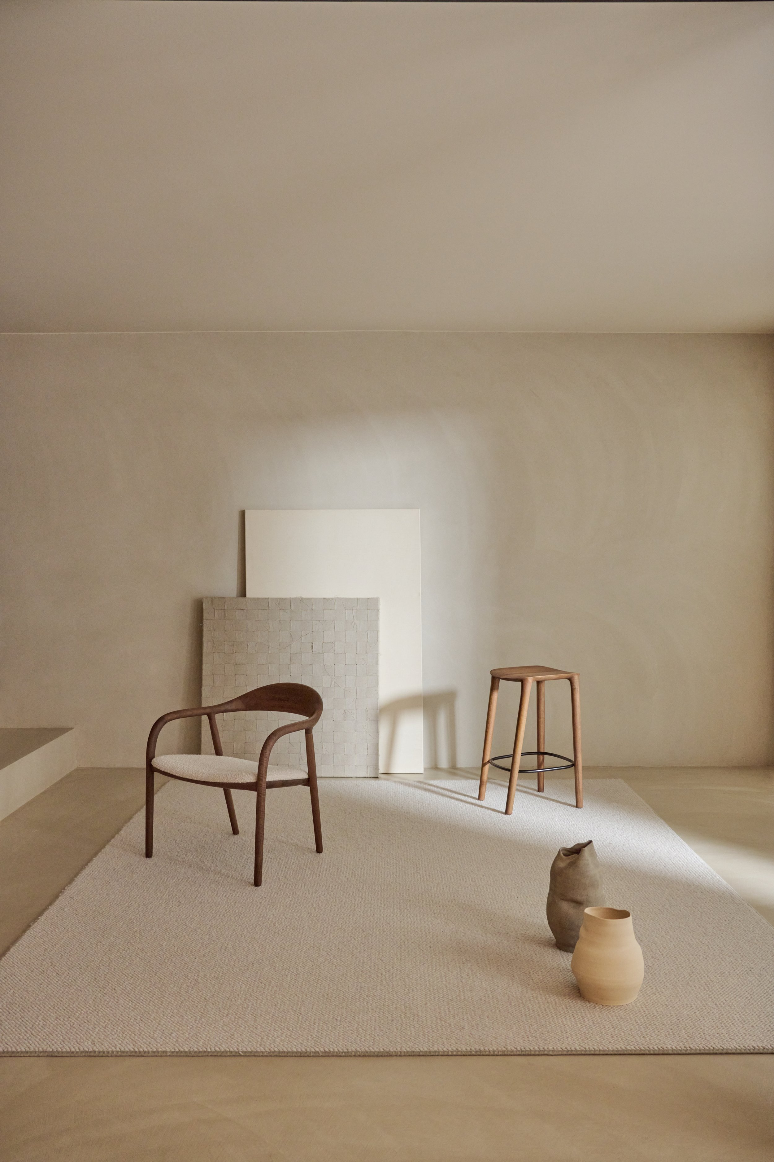 Neva Easy Chair paired with other Neva collection elements