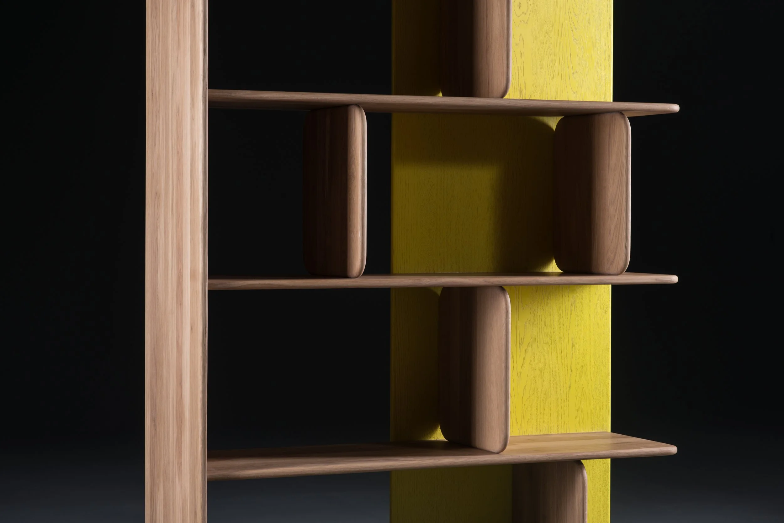 Soft Shelf modular wooden shelving unit by Regular Company